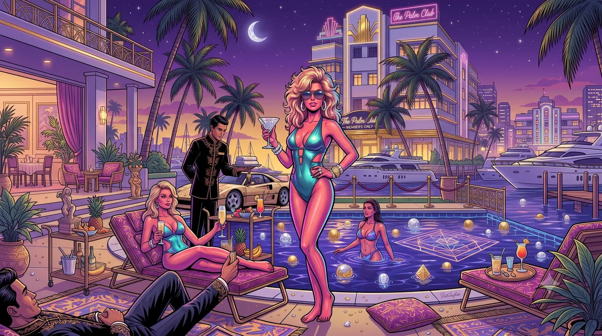 VIP pool party at the Palm Club, members only